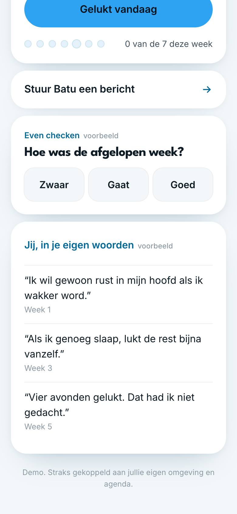 Hoe was de afgelopen week, en haar eigen woorden